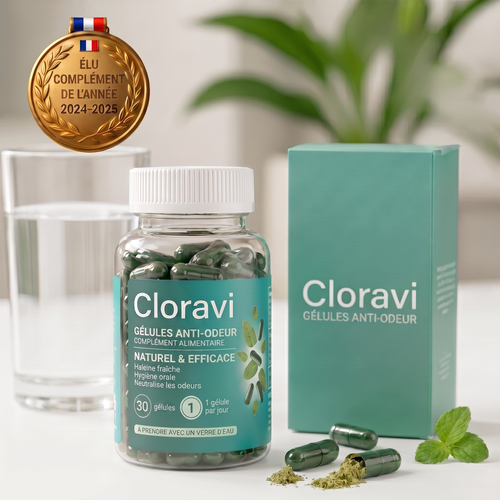 Cloravi Gélules Anti-Odeur — flacon et boîte